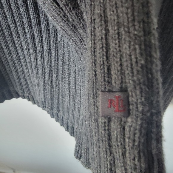 Lauren Ralph Lauren women's crewneck ribbed sweater size M long sleeve in gray - Picture 6 of 7